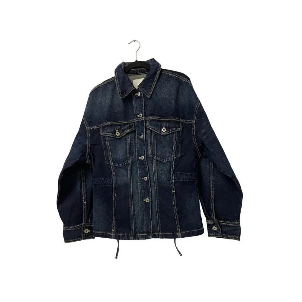 Zara Womens TRF Denim Jean Jacket Small S Blue Long Sleeve 5252/277 NWT - Picture 2 of 14